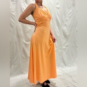 Peach 70s Maxi Dress